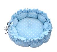 YAOGUI Cama redonda para perro, casa de invierno, diseño de cordón, alfombrilla para mascotas para gatitos, cachorros, suministros para casa de perro exterior e interior