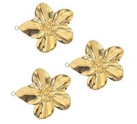 YAOGUI Colgantes de flores de acero inoxidable para decoración de pendientes chapados en oro, diseños para hacer joyas, suministros dorados, 3 unidades
