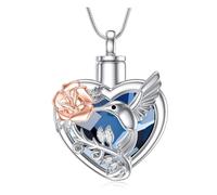 YAOGUI Collar de cenizas para mascotas, medallón para mamá, colgante de corazón para el pelo, joyería de cremación para el cabello
