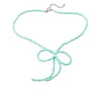 YAOGUI Collar de cuentas de arroz de colores temperamentales para mujer, aniversario, moda, vintage, cadenas, gargantilla, joyería, cadena de clavícula, collar ajustable