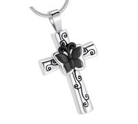 YAOGUI Collar de mariposa tallada para cenizas, urna para mascotas, para llevar a lo largo de la urna conmemorativa, urna de contenedor, cruces