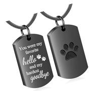 YAOGUI Collar de urna conmemorativa para mascotas con diseño de patas, joyería para almacenar de forma segura las cenizas y las pieles de perros, gatos, cenizas y mascotas, collar con estampado de