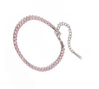 YAOGUI Elegante corazón de circonita cúbica con cadena ajustable de 16,5 a 22 cm, sofisticada joyería de metal, regalo de longitud individualizada, corazón, talla única, como se describe