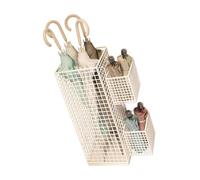 YAOGUI Elegante soporte de paraguas de hierro para organización de entrada, protección del suelo, almacenamiento de múltiples compartimentos con base estable, soporte de paraguas de metal con diseño