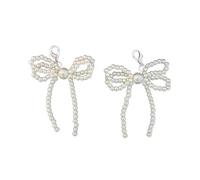 YAOGUI Hermoso adorno para zapatos con lazo, perlas sofisticadas, accesorio para zapatos, decoración de espectáculo de cuentas, decoración de zapatos de moda para mujer