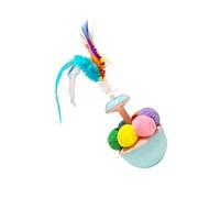 YAOGUI Juguete de juguete para gatos tambaleantes con bolas de plumas coloridas, juguete de ejercicio en interiores, divertido para gatitos, dueños, amigos, regalo para gatos con plumas