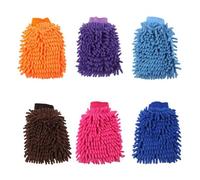 YAOGUI Manopla de microfibra de chenilla de lavado rápido para automóviles, guante de esponja de gran tamaño para ayudante de lavado de coche y toalla de secado con mango largo de microfibra