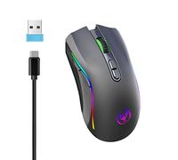 YAOGUI T69 - Ratones ópticos portátiles inalámbricos de 2.4 G, 4800 DPI, para negocios, viajes, oficina, hogar, escuela, regalo, RGB iluminado