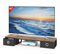 YAOHUOO - Elevador de TV grande de 45 pulgadas con cajones de tela para TV de 32 a 60 pulgadas, soporte de TV con patas de acero, estante elevador de TV de mesa, soporte de monitor para oficina en