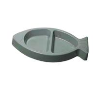 YAOHY Pequeños Creativos Comedero para Reptiles para Comida Forma De Pez De Reptiles Bandeja De Agua Compartimentos Adecuado para Alimentar A Comedero para Reptiles(Gray)