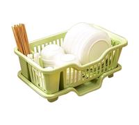 YAOHY Plástico Escurridor De Platos Para Fregadero Con Soporte Para Cubiertos, Escurreplatos De Gran Capacidad Para Encimera De Cocina, Escurre Platos Con Escurridor(Verde)