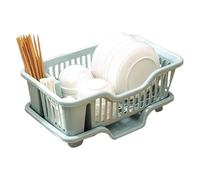 YAOHY Plástico Escurridor De Platos Para Fregadero Con Soporte Para Cubiertos, Escurreplatos De Gran Capacidad Para Encimera De Cocina, Escurre Platos Con Escurridor(Azul)