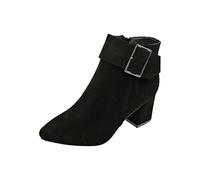 YAOJIWANG 2024 Botas Mujer Invierno Forradas con Pelo Antideslizante Botines Botas Serraje Punta Redonda Botas Cordones Comodas Zapatos Casuales Ligero Outdoor Que Caminan Original