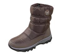 YAOJIWANG Botas Altas de Invierno Mujer 2024 Antideslizante Cálido Zapatos Botines Forradas Planas Boots Botas Calentitas Urbano Fiesta Oficina Botas de Barril Medio para Exterior e Interior Original