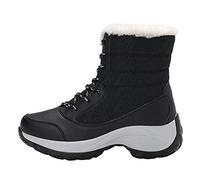 YAOJIWANG Botas Mujer Invierno 2024 Cuña Altas Botines Largo Forro de Piel Punta Redonda Boots Moda Snow Botines de Felpa de Barril Medio para Exterior e Interior Regalo