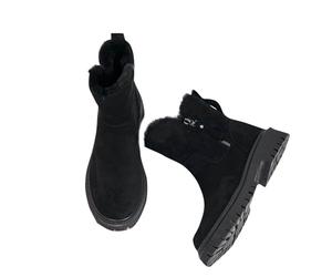 YAOJIWANG Botas Nieve Mujer Invierno Moderno Calentar Piel Forro Botines Retro Boots Zapatos con Cremallera y Hebilla Botas CóModas Antideslizante Sneakers para Exterio Casuales Caminar Regalos