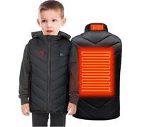 YAOJIWANG Chaleco Calefactable Niño - Chaleco Ligero Térmico para Niños y Niñas Calefacción Mejorados para Invierno y Actividades al Aire Libre Chalecos Acolchado con Capucha