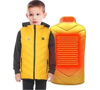 YAOJIWANG Chaleco Calefactable Niño - Chaleco Ligero Térmico para Niños y Niñas Calefacción Mejorados para Invierno y Actividades al Aire Libre Chalecos Acolchado con Capucha