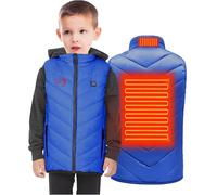 YAOJIWANG Chaleco Calefactable Niño - Chaleco Ligero Térmico para Niños y Niñas Calefacción Mejorados para Invierno y Actividades al Aire Libre Chalecos Acolchado con Capucha