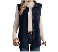 YAOJIWANG Chaleco de pana Mujer Termico Sin Mangas Chaleco de Invierno Largo Chaqueta Mujer Lana pana Invierno con Botón Cálido Chaqueta de Peluche Cálido Jacket Chalecos exteriores para mujer
