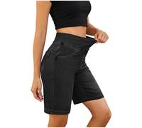 YAOJIWANG Pantalones Cortos Mujer Vaqueros 2026 Moda Bermudas Casual Mezclilla Pantalon Corto Elástico Chandal Bolsillo Shorts Deportivos Rotos Pantalones Cortos Jeans Shorts Denim Playa