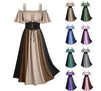 YAOJIWANG Vestido Medieval Mujer Sexy Disfraz De Halloween Bruja Demonio Witch Vestido Medieval Novia Elegante Renacentista Disfraces Carnaval Adulto Victoriano gotico Renacentista Vestidos