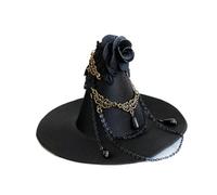 Yaoliucp Hombo de brujas Cosplay gótico Witch Mini Top Hat Parade Black Headband Side Headswear (negro) Mini diadema