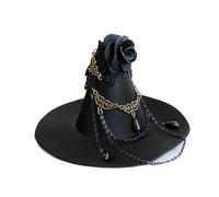 Yaoliucp Witch Hat Gothic Cosplay Witch Mini Top Hat Parade Black Headband Side Headwear (negro)