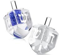 Yaomiao Paquete de 2 pisapapeles de cristal de Hanukkah Dreidel, con letras hebreas, decoración judía, decoración de Hanukkah, regalo, decoración de mesa del hogar, figuras de vidrio, coleccionables,