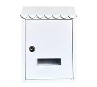 YAONJS Buzón De Correo De Pared para Casa De Estilo Europeo con Patio, Buzón De Correo para Exteriores, Resistente A La Lluvia, Buzón De Sugerencias(Blanco)