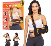 Yaoociy Brazalete para hombre y mujer con tamaño optimizado, brazalete ajustable para reposabrazos, correa de hombro con almohadilla para el cuello, cabestrillo para codos y muñecas (tamaño mediano)