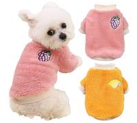 Yaopelky 2 piezas de suéteres para perros pequeños de forro polar, suéter cálido para cachorros, suéter para Chihuahua, suéter para perros pequeños, ropa de otoño e invierno para perros pequeños