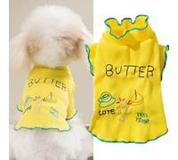 Yaopelky Ropa de perro para perros pequeños, camisa de manga larga transpirable para cachorros, lindo disfraz de perrito con volantes, camiseta de verano para mascotas, ropa para gatos, camisas yorkie