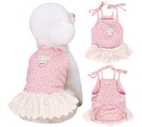 Yaopelky Ropa de verano para perros pequeños y medianos, gato, margaritas, lindo vestido para mascotas con anillo en D, trajes para cachorros, camisa para Shih Tzu, Yorkie, Chihuahua Colthe (rosa, L