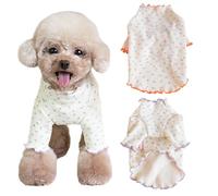 Yaopelky Ropa para mascotas para perros pequeños y medianos, camisas de manga larga con volantes para cachorros, pijamas para perros chihuahua Shih Tzu Yorkie (morado, XL)