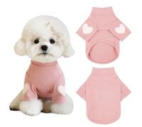 Yaopelky Sudadera para Perros pequeños y medianos, Camiseta cálida para Mascotas, Ropa para Perro con Estampado de corazón, Disfraz de Gato y Cachorro, Sudaderas para Perrito, Chihuahua, Schnauzer