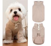 Yaopelky Sudadera para Perros pequeños y medianos, Gatos, Camiseta de Manga Larga para Cachorros, Ropa Casual para Perros Yorkie Chihuahua (XS (0.5-1.5 kg), café sólido)
