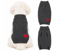 Yaopelky Suéter de punto para perros pequeños, cuello alto, ropa cálida de invierno para cachorros, suéter suave y elástico para perros pequeños y medianos, gatos, ropa de chihuahua yorkie (gris, XL