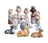 YAOPIU Conjunto del Belén del Pesebre De Navidad | La Decoración Religiosa Nacimiento De Jesús,Estatuilla En Miniatura De La Sagrada Familia | para Escritorio, Mesa, Estante, Librería, Mostrador
