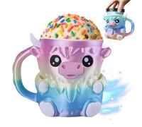 YAOPIU Highland Cow - Soporte para helado 3D con mango anticongelante, a prueba de fugas, vaso de postre, soporte para pinta de hielo de Highland, base antideslizante para 16 oz