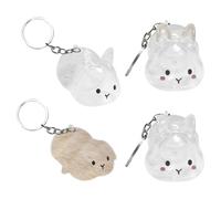 YAOPIU Portachaves para Pelo De Gato | 4 Piezas Recuerdo - Recipiente Almacenamiento Transparente Forma Conejito Regalo Cumpleaños Familiares Amigos Viaje Uso Diario