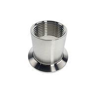 yaoqijie 1/2 "- 2" (DN15-DN50) Adaptadores for Acero Inoxidable Sanitario Calentador. SS304 Accesorios de Tubo de ferrulo roscado Hembra Tri-Pinza Lasting (Thread Specification : DN20)