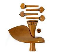yaoqijie 1 Juego de accesorios de madera de boj de alta calidad for violín 4/4, piezas de violín, accesorios, clavija con bola de ébano, pieza trasera, pasador de barbilla FPE06 lasting