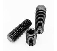 yaoqijie 10/50pc M2 .5 M3 M4 M5 M6 M8 Black Grade 12.9 Steel Allen Head Hex Hexagon Socket Flat Point Set Screw Grub Bolt lasting(8mm,50pcs M5)