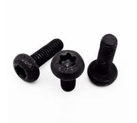 yaoqijie 10/50pcs M2 .5 M3 M4 Black Steel GB2672 Six-Lobe Pan Head Screw Six Lobe Round Button Bolt Metric Thread lasting(8mm,M2 50pcs)