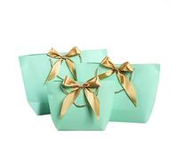 yaoqijie 10pcs caja de regalo de gran tamaño envasado mango de oro bolsas de regalo de papel de papel kraft papel con asas de boda fiesta de cumpleaños lasting ( Color : Mint Green , Size : 10PCS_36X2
