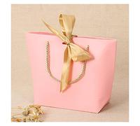 yaoqijie 10pcs caja de regalo de gran tamaño envasado mango de oro bolsas de regalo de papel de papel kraft papel con asas de boda fiesta de cumpleaños lasting ( Color : Pink , Size : 10PCS_42X28X12CM