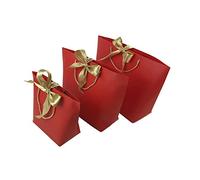 yaoqijie 10pcs caja de regalo de gran tamaño envasado mango de oro bolsas de regalo de papel de papel kraft papel con asas de boda fiesta de cumpleaños lasting ( Color : Burgundy , Size : 10PCS_42X28X