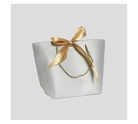 yaoqijie 10pcs caja de regalo de gran tamaño envasado mango de oro bolsas de regalo de papel de papel kraft papel con asas de boda fiesta de cumpleaños lasting ( Color : Light Grey , Size : 10PCS_36X2