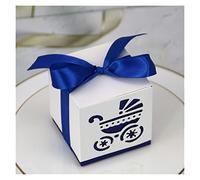 yaoqijie 20/50 / 100pcs Pie Candy Caja Carro Carro Bolsa Dulce Huellas Favoritos Favor Favor Regalo Cajas Ducha Cumpleaños Bautismo Contenedor lasting ( Color : Carriage Deep Blue , Size : 100pcs )